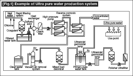 Example of Ultra Pure water production system